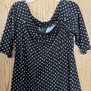 Torrid Black and White Polka Dot Off the Shoulder Top